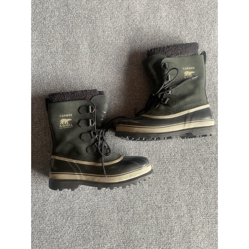 Sorel Caribou WP Waterproof Insulated Men's Boots - Black, Dark Stone Size 12